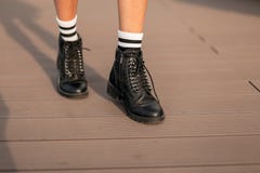 black boots white socks