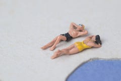 Female and Male Model Figure Bathing stock image Female and Male Model Figure Bathing stock image