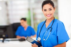 Female Nurse Tablet Royalty Free Stock Image Female Nurse Tablet Royalty Free Stock Image