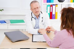 Female patient in the doctor`s office with doctor stock photography Female patient in the doctor`s office with doctor stock photography