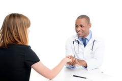 female patient having consultation with african american doctor, royalty free stock photo female patient having consultation with african american doctor, royalty free stock photo