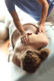 Female receiving shiatsu massage stock image Female receiving shiatsu massage stock image