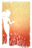 Female Silhouette Flowers 2 Royalty Free Stock Image