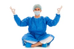 Female Surgeon Practising Yoga Stock Photos