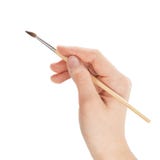 Female teen hand with a brush royalty free stock photos Female teen hand with a brush royalty free stock photos
