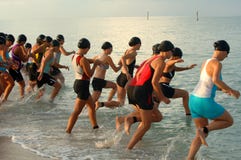 Female triathalon swim race st