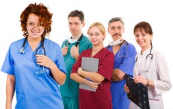 femelle de docteur ses jeunes souriants d'équipe images libres de droits femelle de docteur ses jeunes souriants d'équipe images libres de droits