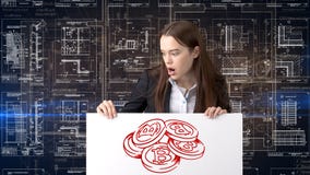 Femme d'affaires de Bauty se tenant dans le costume avec le logo de Bitcoin pour illustrer l'utilisation du bitcoin pour le comme photos libres de droits Femme d'affaires de Bauty se tenant dans le costume avec le logo de Bitcoin pour illustrer l'utilisation du bitcoin pour le comme photos libres de droits