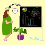 Femme d'affaires qui travaille à un niveau exécutif illustration stock Femme d'affaires qui travaille à un niveau exécutif illustration stock