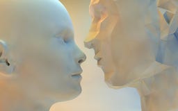 femme 3D et homme stylisés illustration de vecteur femme 3D et homme stylisés illustration de vecteur