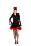 Femme dans le costume de carnaval de diable Images libres de droits Femme dans le costume de carnaval de diable Images libres de droits