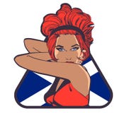 Femme de beauté sur la PIC de drapeau de Scotish Photos libres de droits Femme de beauté sur la PIC de drapeau de Scotish Photos libres de droits