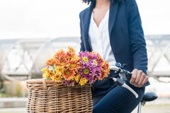 Femme de couleur d'affaires montant une bicyclette de vintage dans la ville photographie stock libre de droits Femme de couleur d'affaires montant une bicyclette de vintage dans la ville photographie stock libre de droits