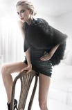 Femme de mode dans l'intérieur blanc images libres de droits Femme de mode dans l'intérieur blanc images libres de droits