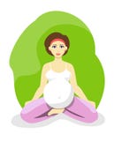 Femme enceinte faisant le yoga Yoga pour les femmes enceintes dans la conception plate illustration de vecteur Femme enceinte faisant le yoga Yoga pour les femmes enceintes dans la conception plate illustration de vecteur