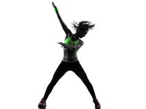 Femme exerçant la silhouette de danse de zumba de forme physique photos stock Femme exerçant la silhouette de danse de zumba de forme physique photos stock