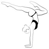 Femme faisant l'inversion de yoga ou à l'envers ou le Sirsasana illustration stock Femme faisant l'inversion de yoga ou à l'envers ou le Sirsasana illustration stock
