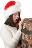 Femme heureux avec le cadeau de Noël image stock Femme heureux avec le cadeau de Noël image stock