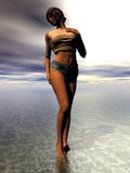 Femme marchant sur l'eau illustration de vecteur Femme marchant sur l'eau illustration de vecteur