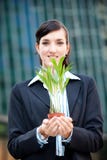 Femmes d'affaires avec la centrale images libres de droits Femmes d'affaires avec la centrale images libres de droits