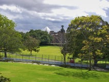Fence in a park stock photos Fence in a park stock photos