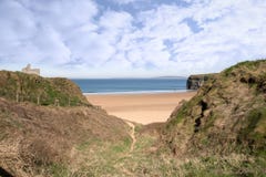 Fenced Path To Ballybunion Castle And Beach Stock Photography