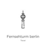 fernsehturm het pictogramvector van Berlijn van reisinzameling De dunne van het het overzichtspictogram van lijn fernsehturm Berl stock illustratie fernsehturm het pictogramvector van Berlijn van reisinzameling De dunne van het het overzichtspictogram van lijn fernsehturm Berl stock illustratie