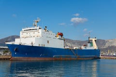 Ferry at the pier royalty free stock image Ferry at the pier royalty free stock image