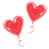 Festin doux sur un b?ton Deux sucreries rouges sous forme de coeur, bandé avec le ruban Cadeau de jour de Valentine s pour le jou illustration stock Festin doux sur un b?ton Deux sucreries rouges sous forme de coeur, bandé avec le ruban Cadeau de jour de Valentine s pour le jou illustration stock
