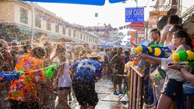 Festival Bangkoks Songkran stockfotografie Festival Bangkoks Songkran stockfotografie