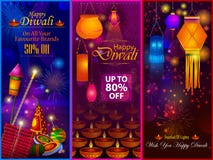 Festival feliz de la luz de Diwali del fondo de la bandera de la venta del anuncio del saludo de la India ilustración del vector Festival feliz de la luz de Diwali del fondo de la bandera de la venta del anuncio del saludo de la India ilustración del vector