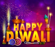 Festival feliz de la luz de Diwali del fondo del saludo de la India ilustración del vector Festival feliz de la luz de Diwali del fondo del saludo de la India ilustración del vector