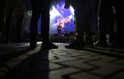 Show lights during acoustic at FiraB festival in Mallorca royalty free stock image Show lights during acoustic at FiraB festival in Mallorca royalty free stock image