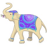 Festivalvektorillustration des indischen Elefanten Getrennt auf wei?em Hintergrund lizenzfreie abbildung Festivalvektorillustration des indischen Elefanten Getrennt auf wei?em Hintergrund lizenzfreie abbildung