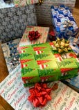 Festive Christmas gifts stacked under the tree royalty free stock image Festive Christmas gifts stacked under the tree royalty free stock image