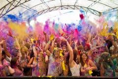 Festiwal Colour Holi jeden przyjęcie zdjęcie stock Festiwal Colour Holi jeden przyjęcie zdjęcie stock