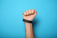 Festiwalu muzykiego czarny wristband, koncertowy wydarzenia mockup obrazy stock Festiwalu muzykiego czarny wristband, koncertowy wydarzenia mockup obrazy stock