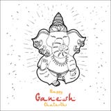 Festlig illustration av födelsedagen av den indiska guden Ganesha vektor illustrationer Festlig illustration av födelsedagen av den indiska guden Ganesha vektor illustrationer