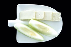 Feta-kaas en meloenplaat voor Turkse rakilijst stock afbeeldingen Feta-kaas en meloenplaat voor Turkse rakilijst stock afbeeldingen