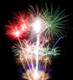 Feu d'artifice sur le fond noir image libre de droits Feu d'artifice sur le fond noir image libre de droits