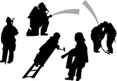 Feuerwehrmänner im Aktionssatz Teil 1 vektor abbildung Feuerwehrmänner im Aktionssatz Teil 1 vektor abbildung