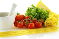 Few Raw Ingredients For Making Pasta Royalty Free Stock Images Few Raw Ingredients For Making Pasta Royalty Free Stock Images