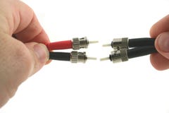 Fiber Optic Computer Cables Held In The Hand Stock Image