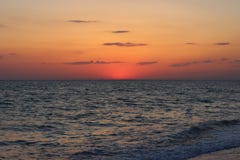 Fiery red sunset over the sea stock photography Fiery red sunset over the sea stock photography