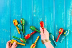 Fiesta. Traditional colorful table decorations for celebrating Fiesta Fiesta. Traditional colorful table decorations for celebrating Fiesta