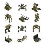 Fighting Robots Isometric Icons royalty free illustration Fighting Robots Isometric Icons royalty free illustration