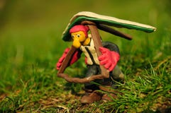 Figura del pilota del hangglider di Placticine fotografie stock libere da diritti Figura del pilota del hangglider di Placticine fotografie stock libere da diritti