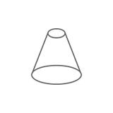 Figuras geométricas, cono con el icono superior plano del esquema Elementos de las figuras geom?tricas icono del ejemplo Las mues stock de ilustración Figuras geométricas, cono con el icono superior plano del esquema Elementos de las figuras geom?tricas icono del ejemplo Las mues stock de ilustración