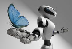 Figure of the robot and butterfliy on a white background stock illustration Figure of the robot and butterfliy on a white background stock illustration