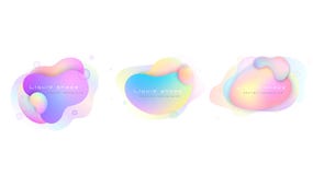 Fije de colores en colores pastel de los elementos líquidos Formas coloridas fl?idas stock de ilustración Fije de colores en colores pastel de los elementos líquidos Formas coloridas fl?idas stock de ilustración